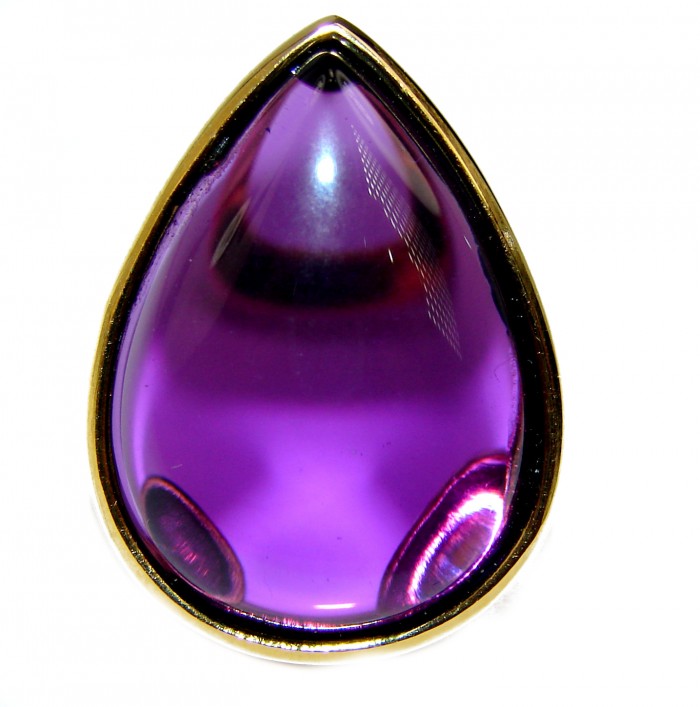 Purple Romance Amethyst 14K Gold over .925 Sterling Silver Handcrafted Ring size 8 1/2 - photo 1