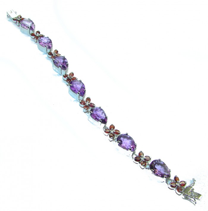 Real Beauty authentic African Amethyst .925 Sterling Silver handmade Bracelet - photo 1