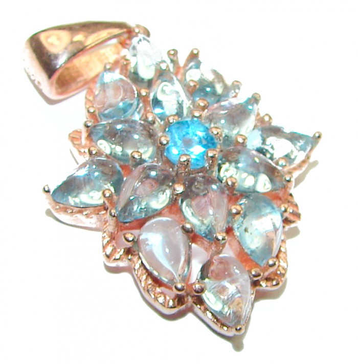 Simplicity 14.4 carat Aquamarine 14K Gold over .925 Sterling Silver handcrafted pendant - photo 3