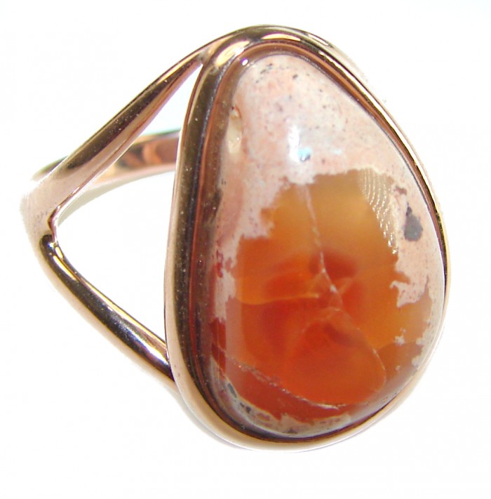 Bonfire Night best quality 17.5 carat Mexican Opal .925 Sterling Silver handmade ring 7 - photo 3
