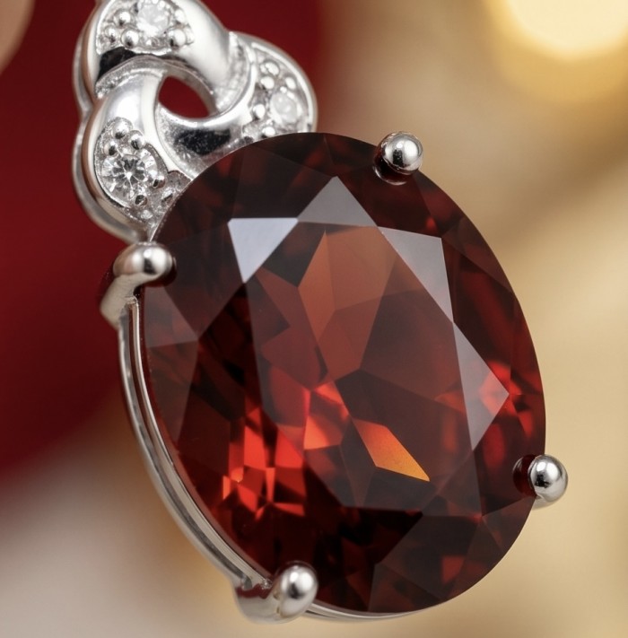 Magnificent Jewel 10.5 carat Ruby .925 Sterling Silver handcrafted incredible earrings - Close-up of 10.5 carat ruby with sterling silver setting details