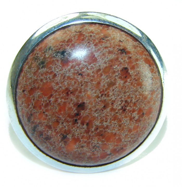 Picasso Jasper .925 Sterling Silver handcrafted ring s. 8 1/2 - photo 2