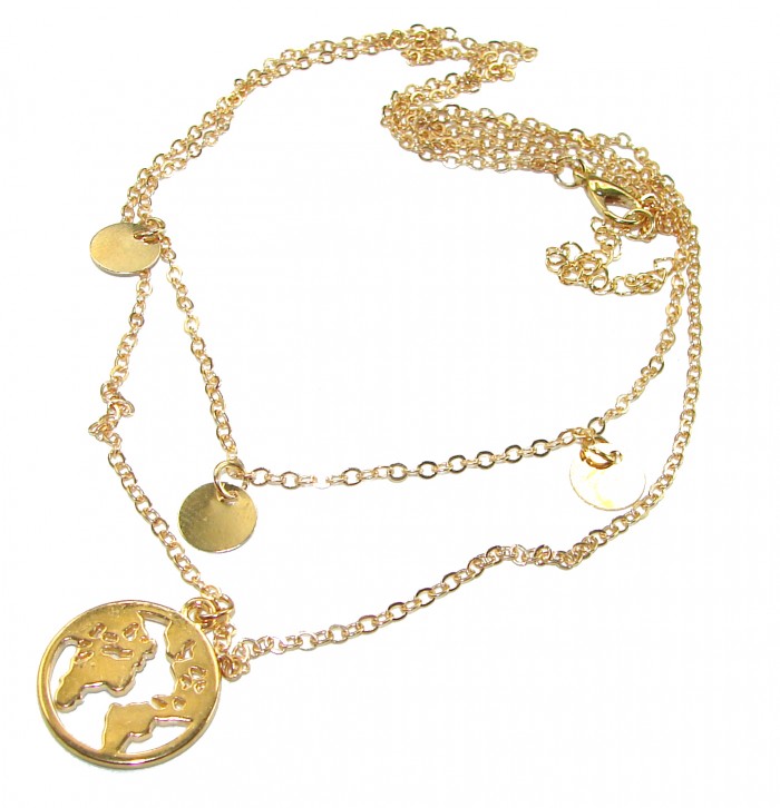 Multilayer Necklace 10K Gold over .925 Sterling Silver handcrafted necklace - photo 2