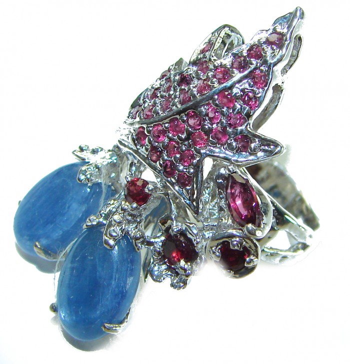 Fancy Authentic African Kyanite .925 Sterling Silver handmade Ring size 5 3/4 - photo 1