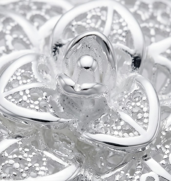 Silver Rose Vintage style Luxurious fashion ring s. 7 adjustable - photo 1