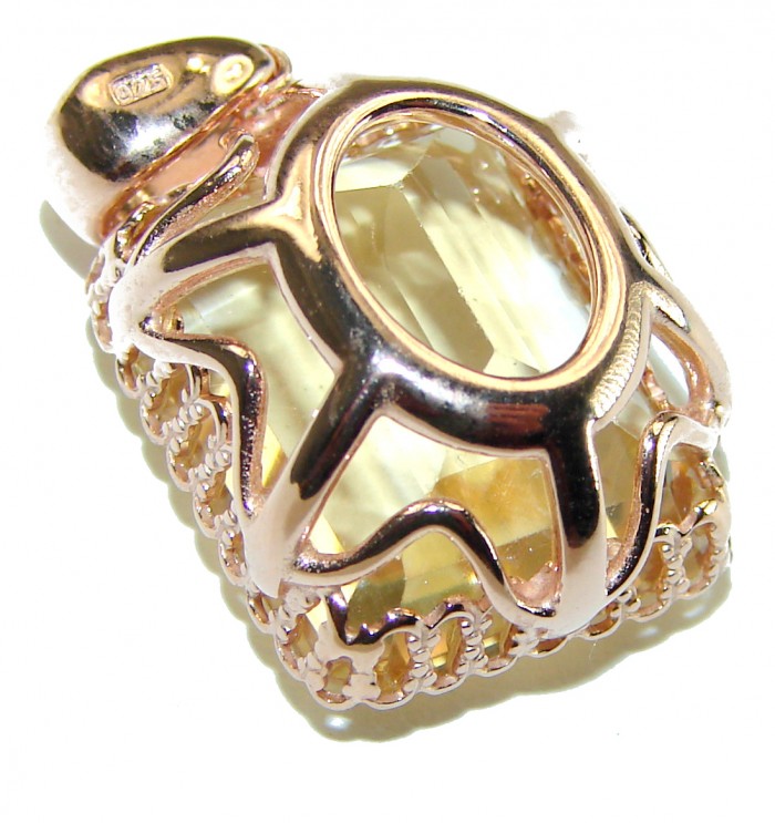 Phenomenal Citrine 14K Rose Gold over .925 Sterling Silver handcrafted Pendant - photo 2