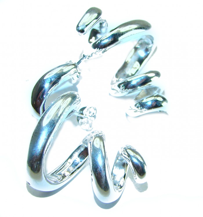 Snakes Italy made .925 Sterling Silver handcrafted Earrings - photo 2