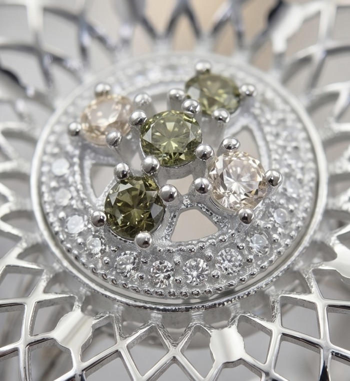 Casablanca - authentic 2.2 carat Tourmaline .925 Sterling Silver brilliantly handcrafted ring s. 7 - Close-up of Casablanca Tourmaline ring in .925 sterling silver.