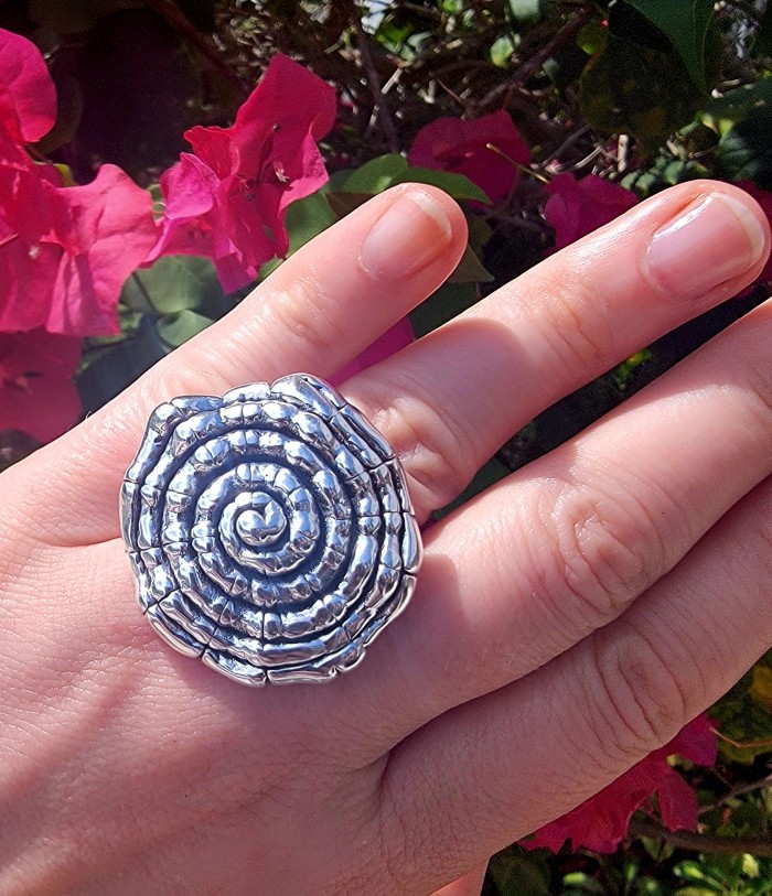 Ariadne's Thread Italy Made Silver Sterling Silver LARGE ring s. 6 - photo 1